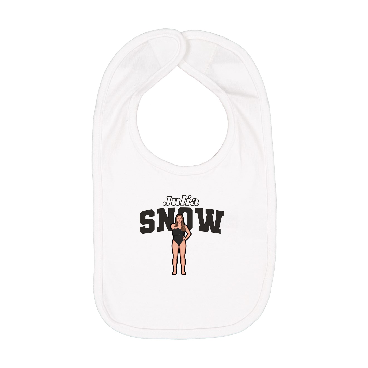Infant Bib — Name Arch in White