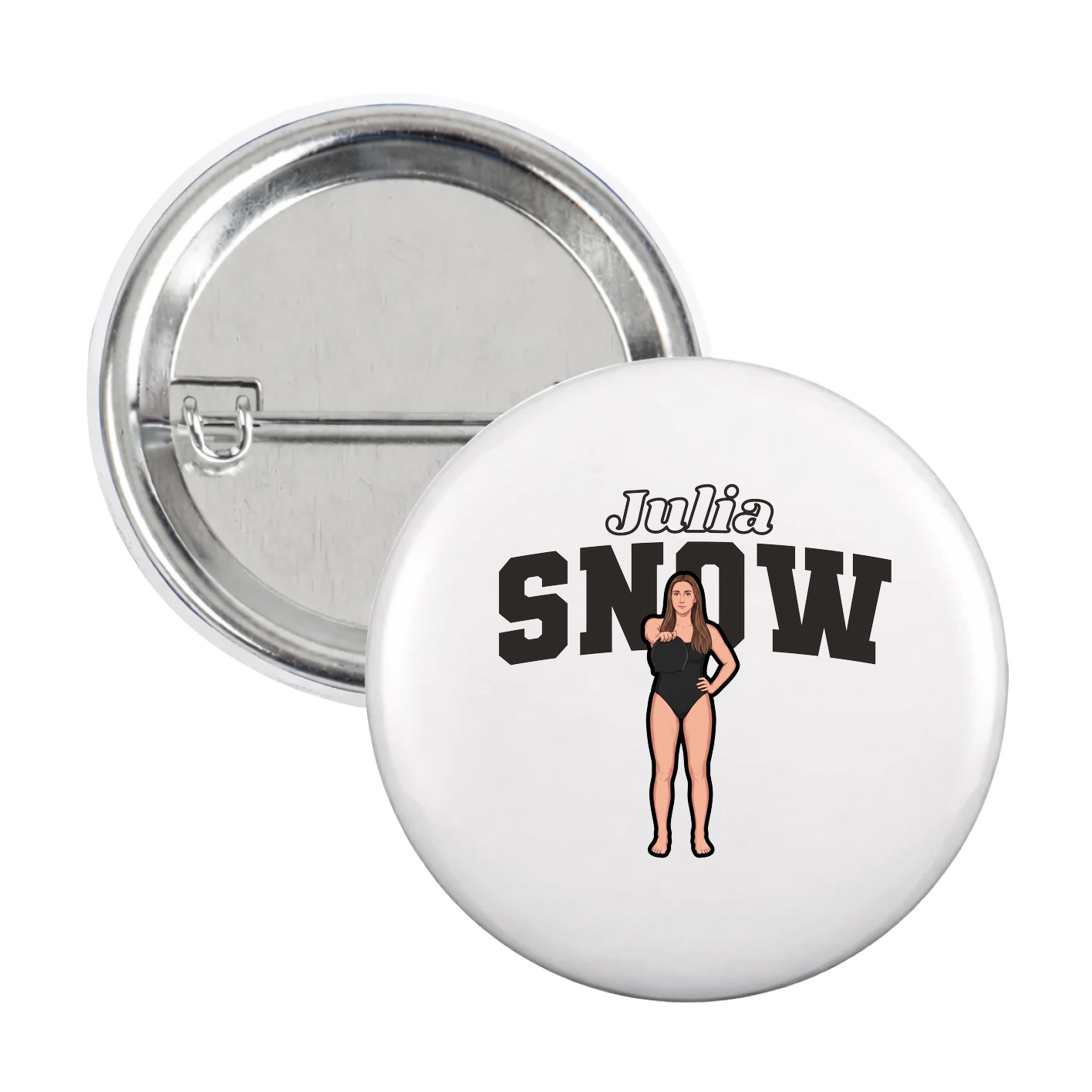Game Day Button — Name Arch in White