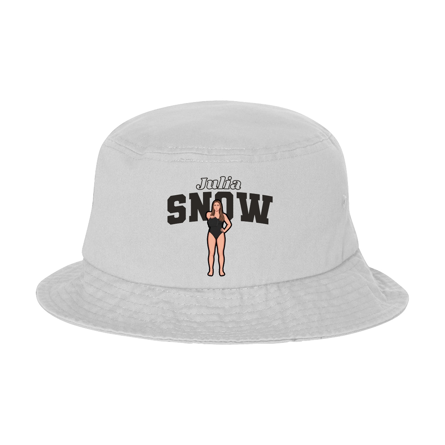 Bucket Cap — Name Arch in White