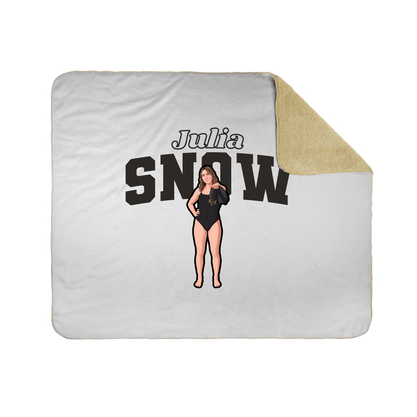 Throw Blanket — Name Arch in White