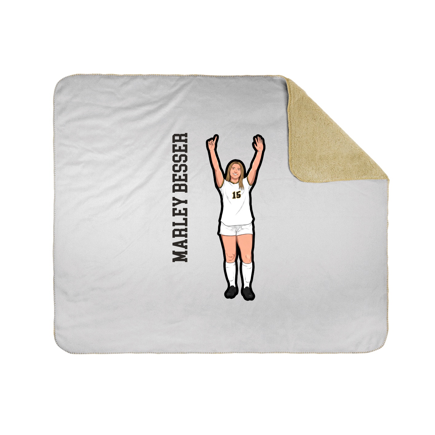 Throw Blanket — Name Vertical in White