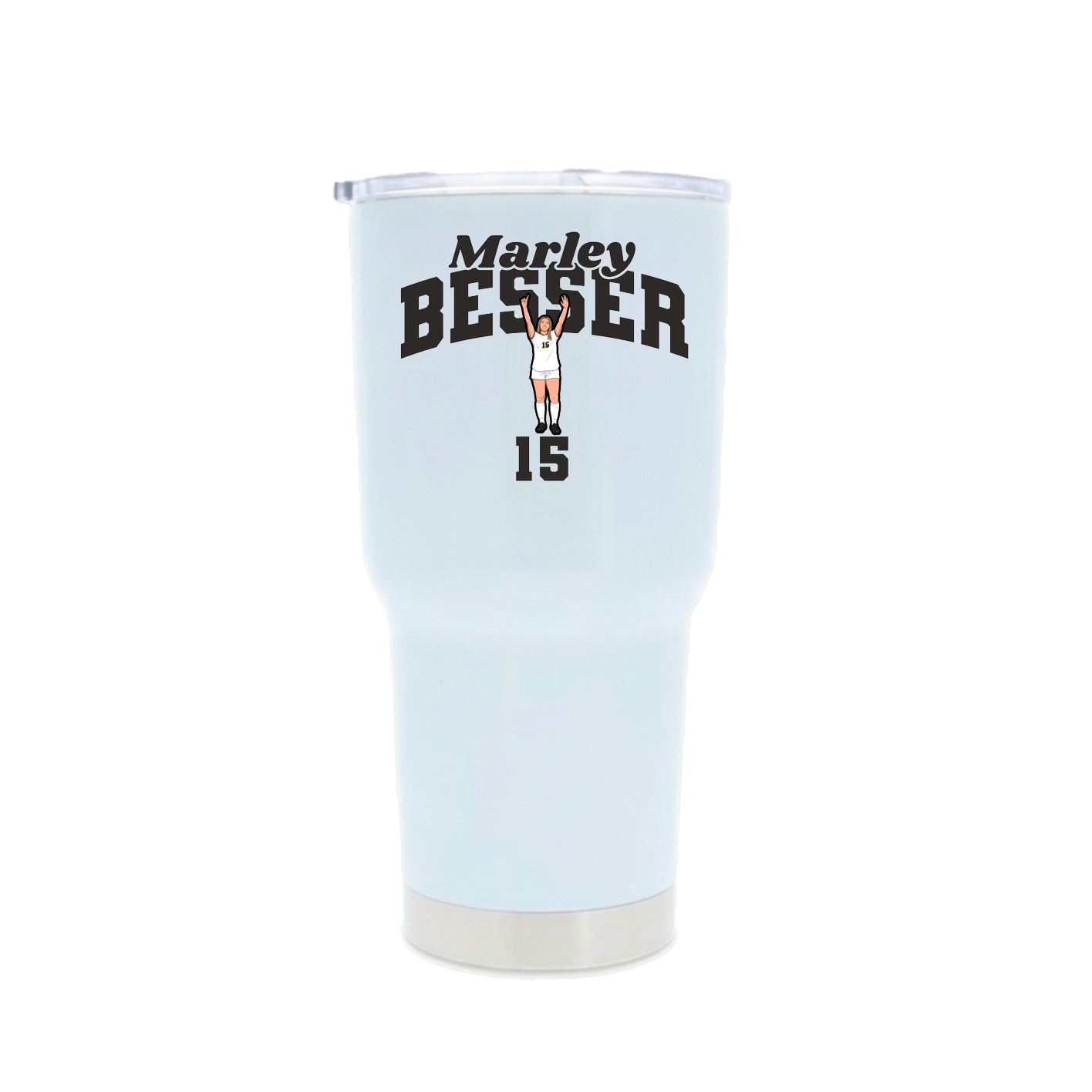 30oz Stainless Steel Tumbler — Signature Arch in White