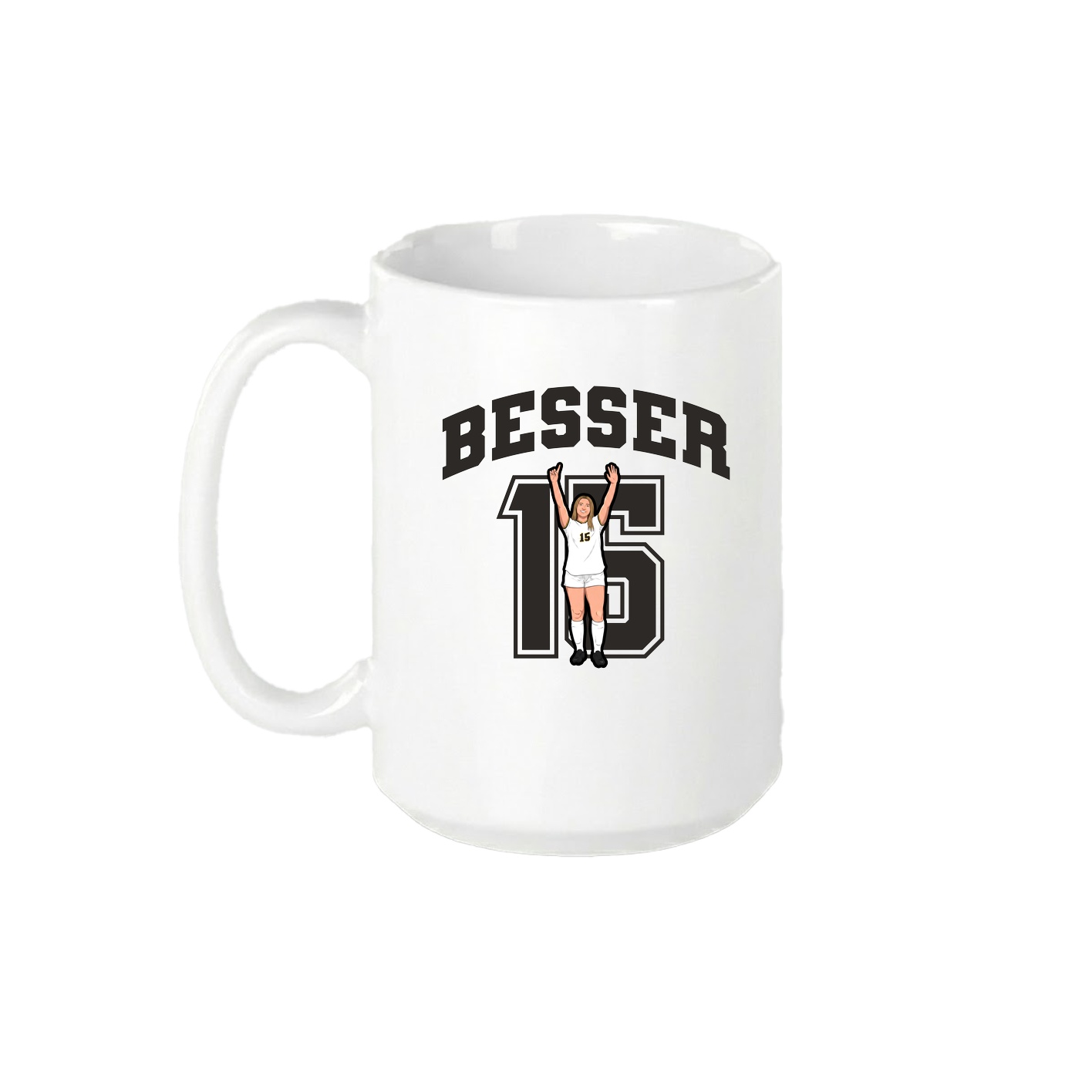 15oz Coffee Mug — Number in White