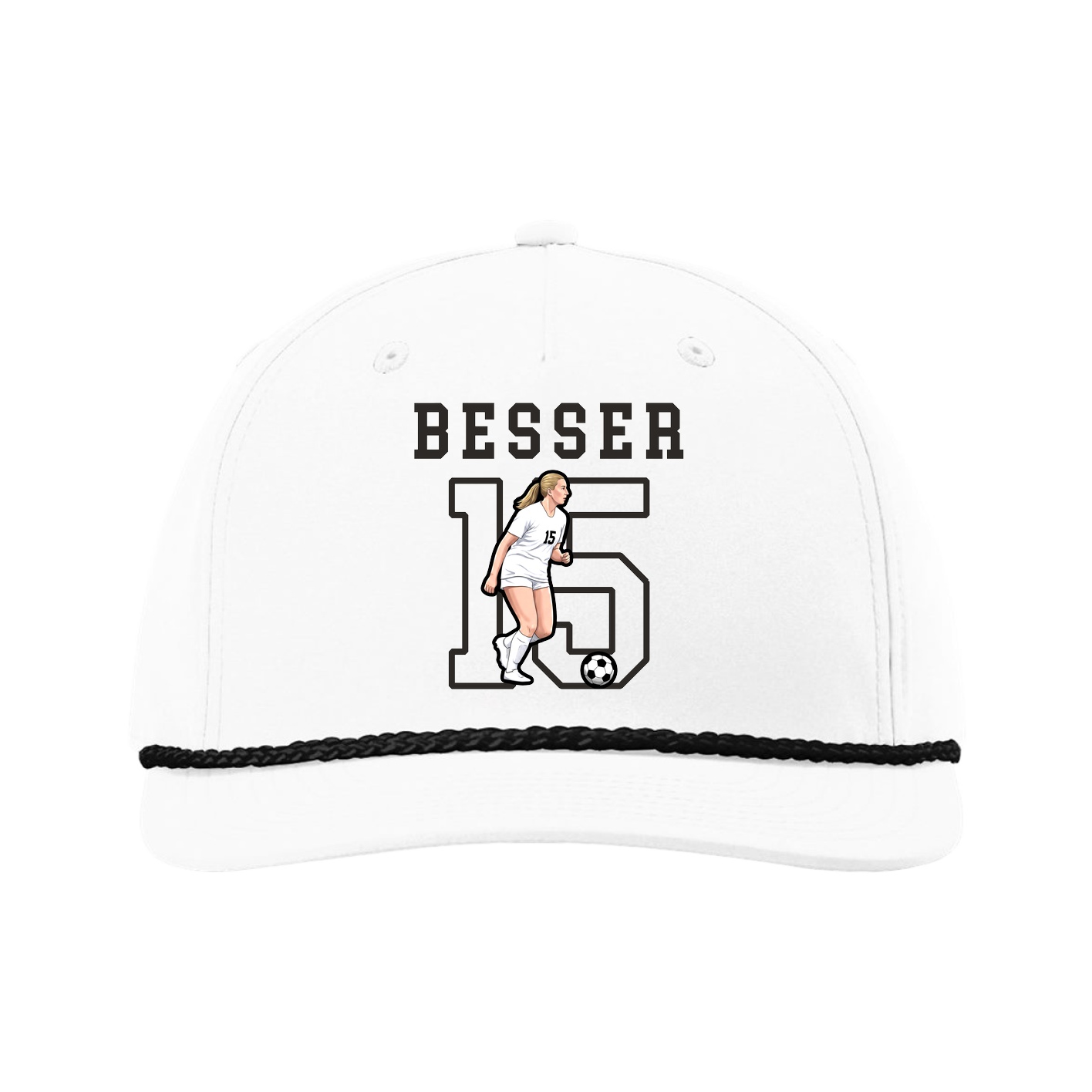 Five-Panel Classic Rope Cap — Shirsey in White
