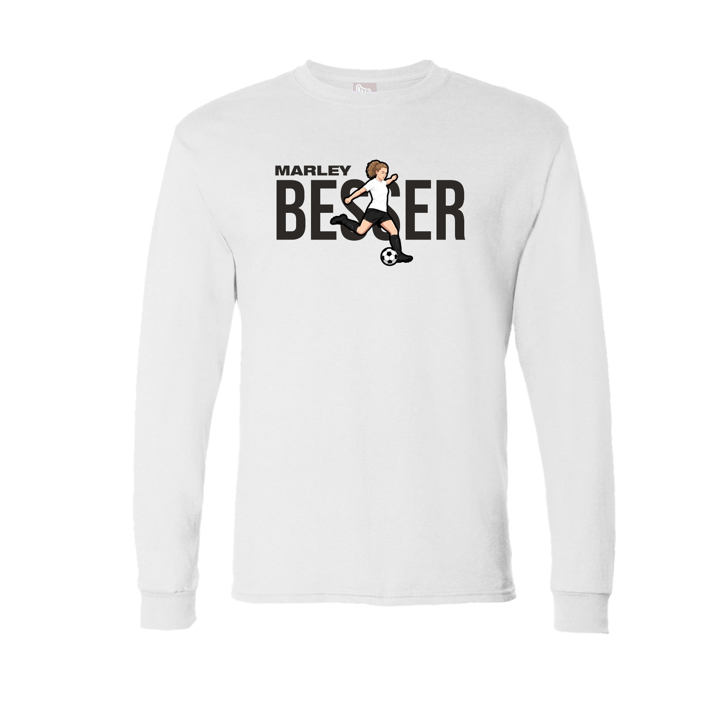 Long Sleeve Tee — Player Name in White