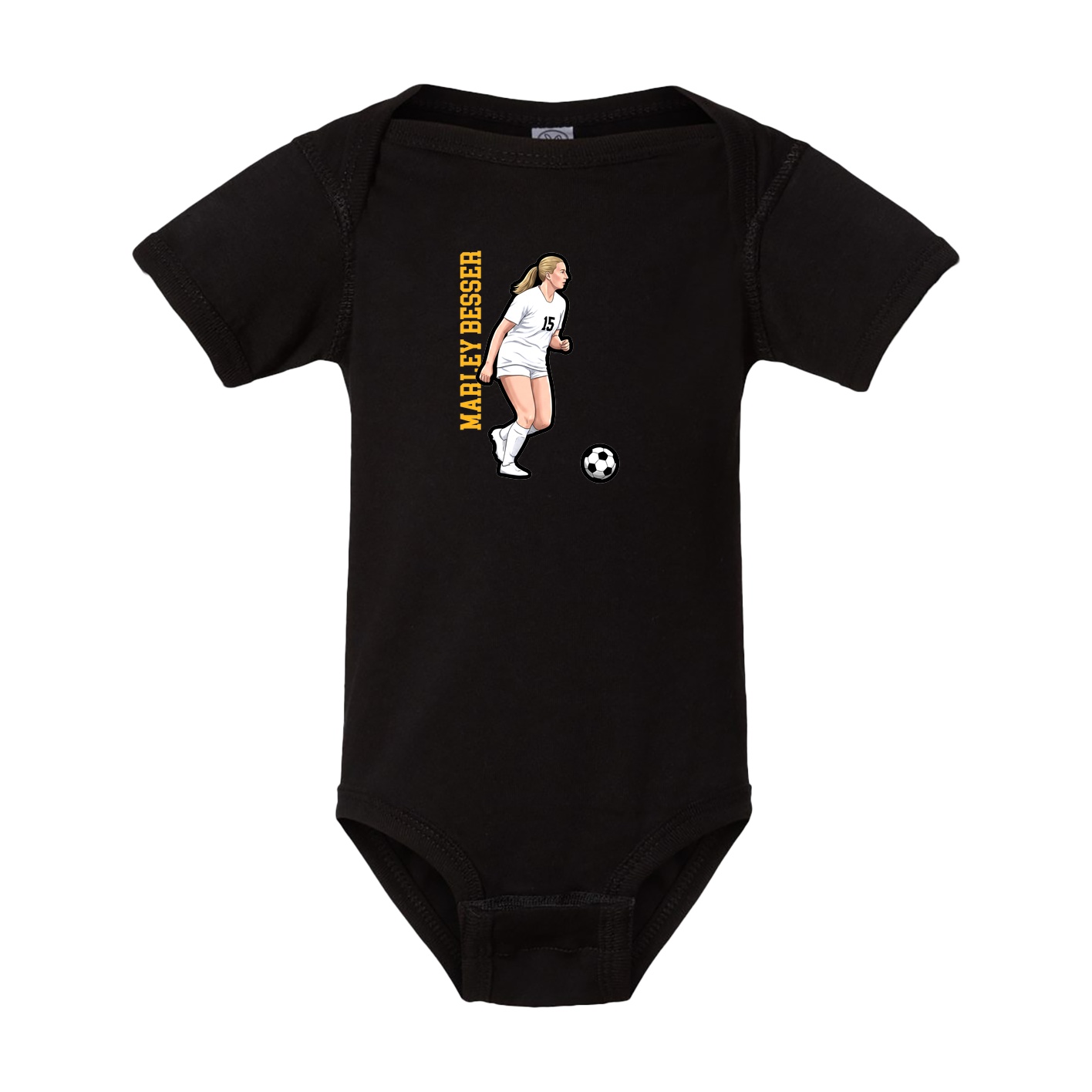 Baby Onesie — Name Vertical in Black