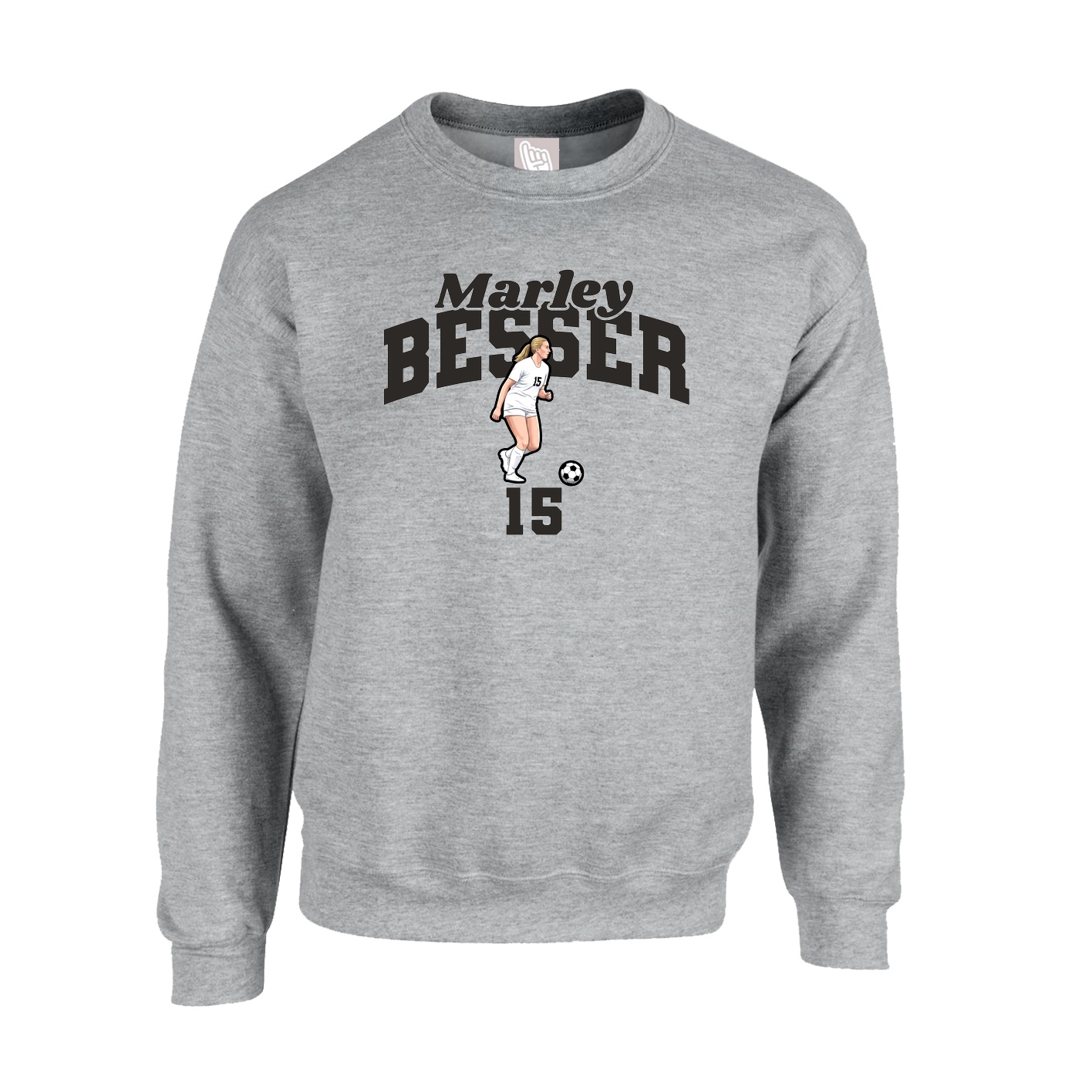 Fleece Crew — Signature Arch in Grey