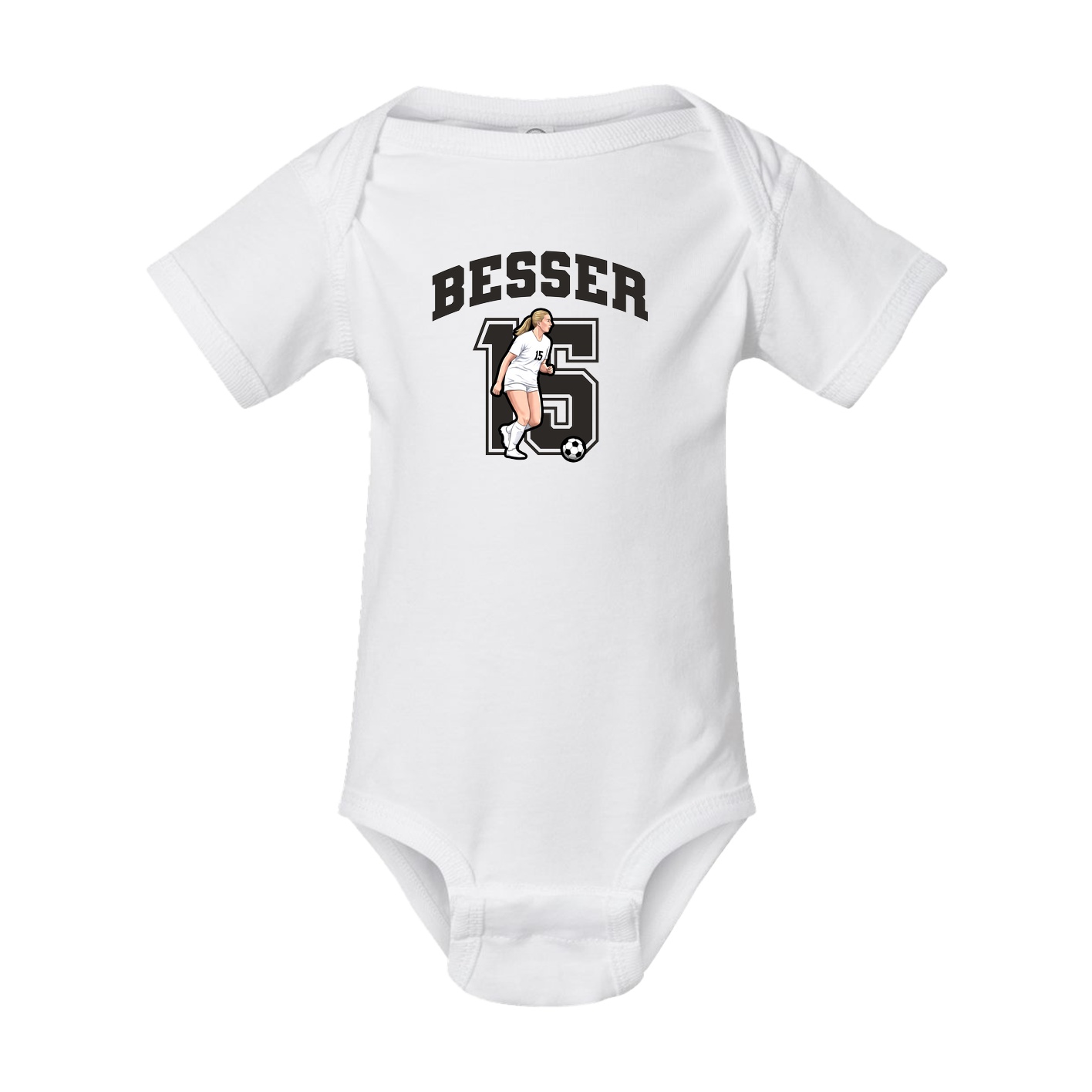 Baby Onesie — Number in White