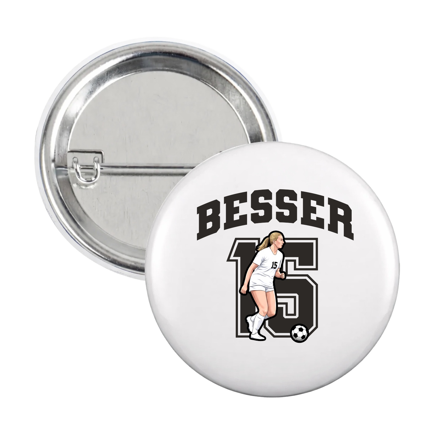 Game Day Button — Number in White