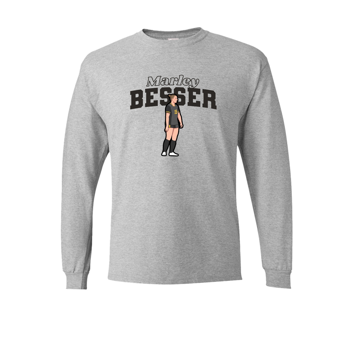 Long Sleeve Tee — Name Arch in Grey