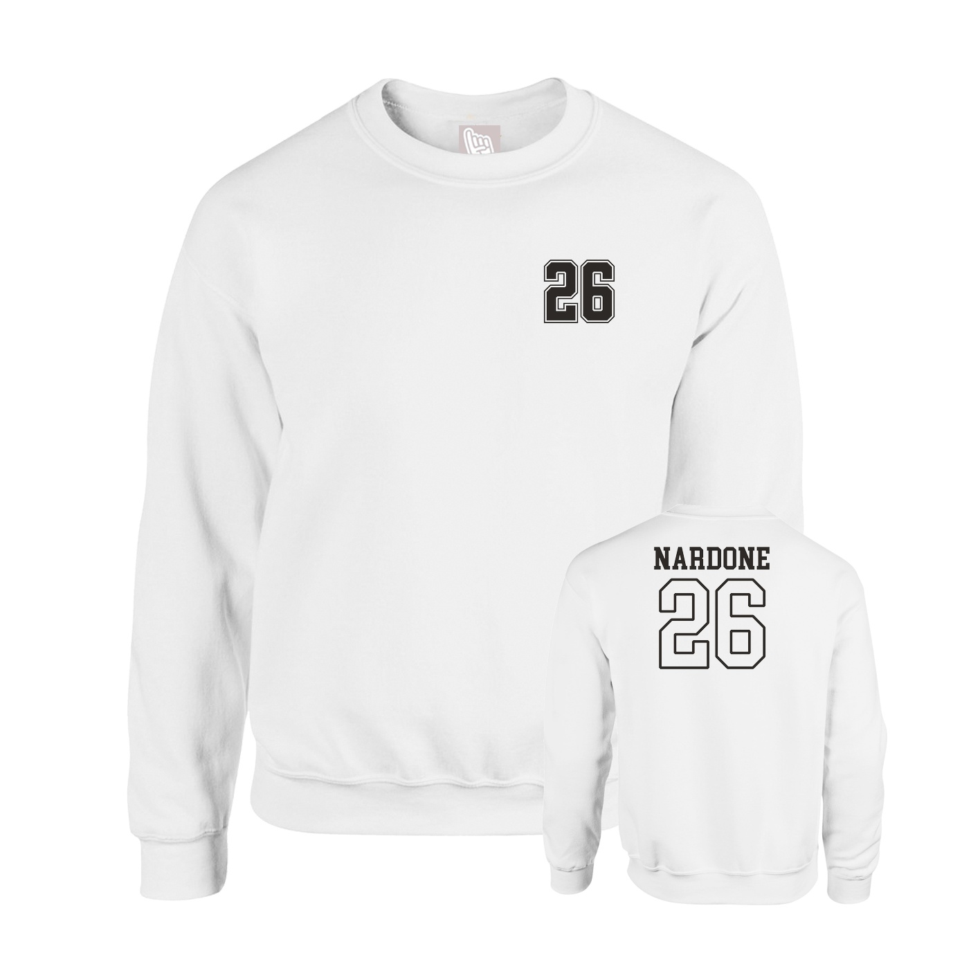 Fleece Crew — Chest Back in White