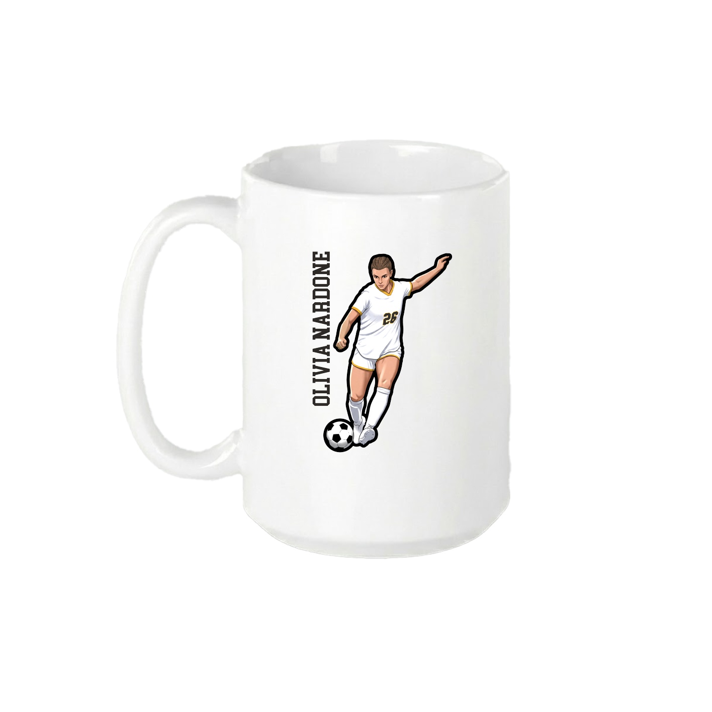 15oz Coffee Mug — Name Vertical in White