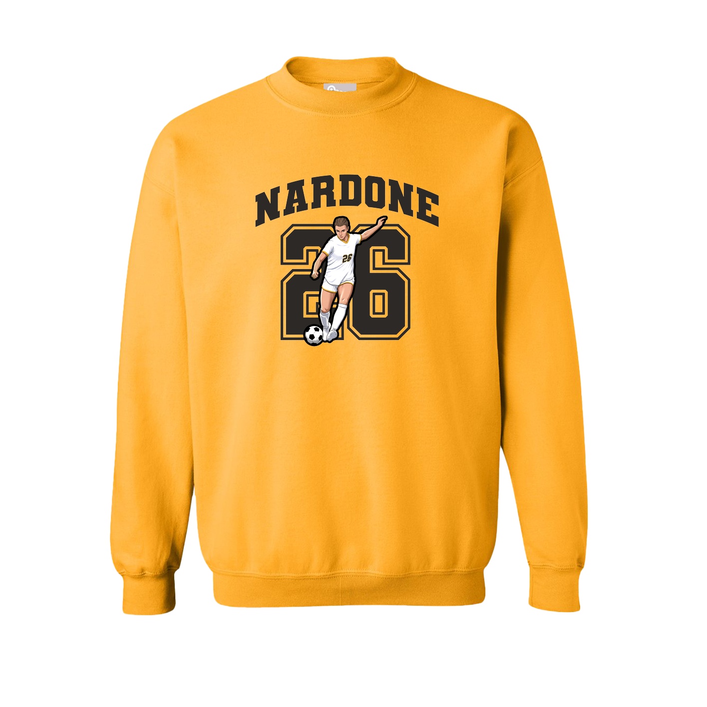 Fleece Crew — Number in Gold