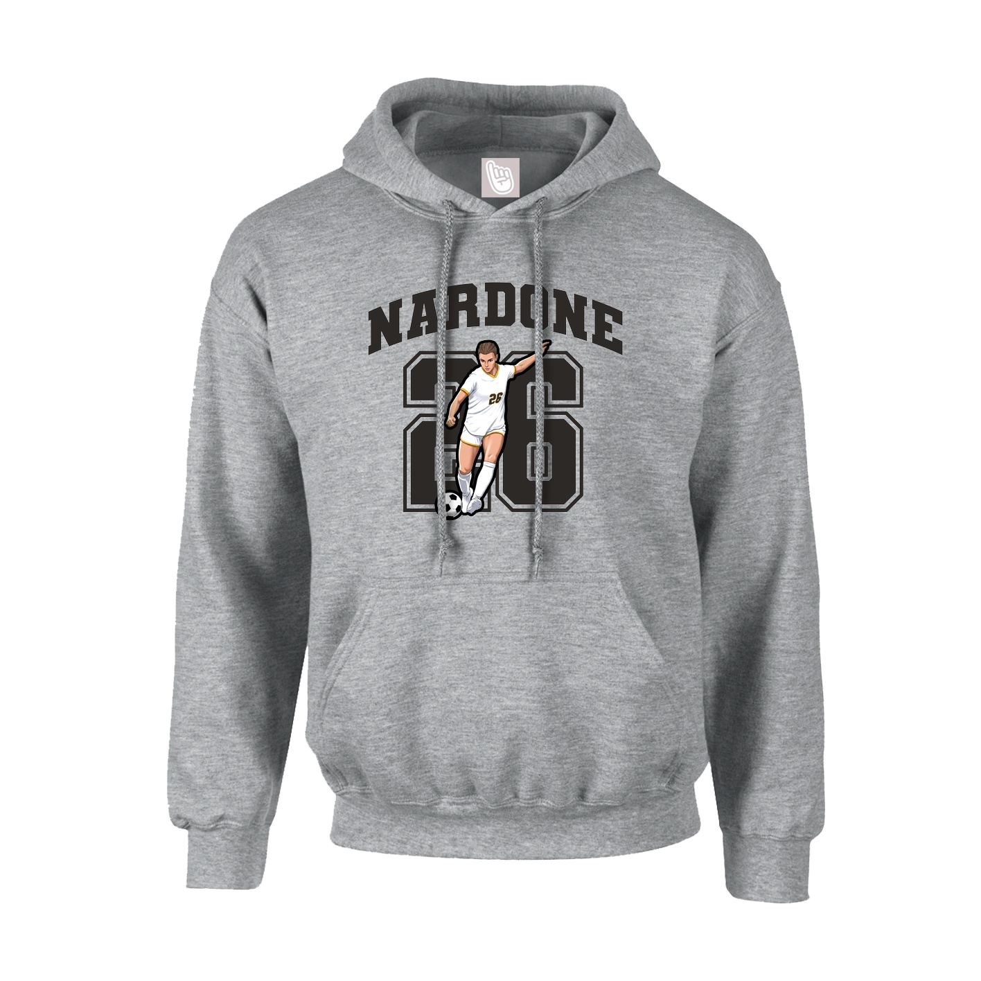 Youth Hoodie — Number in Grey