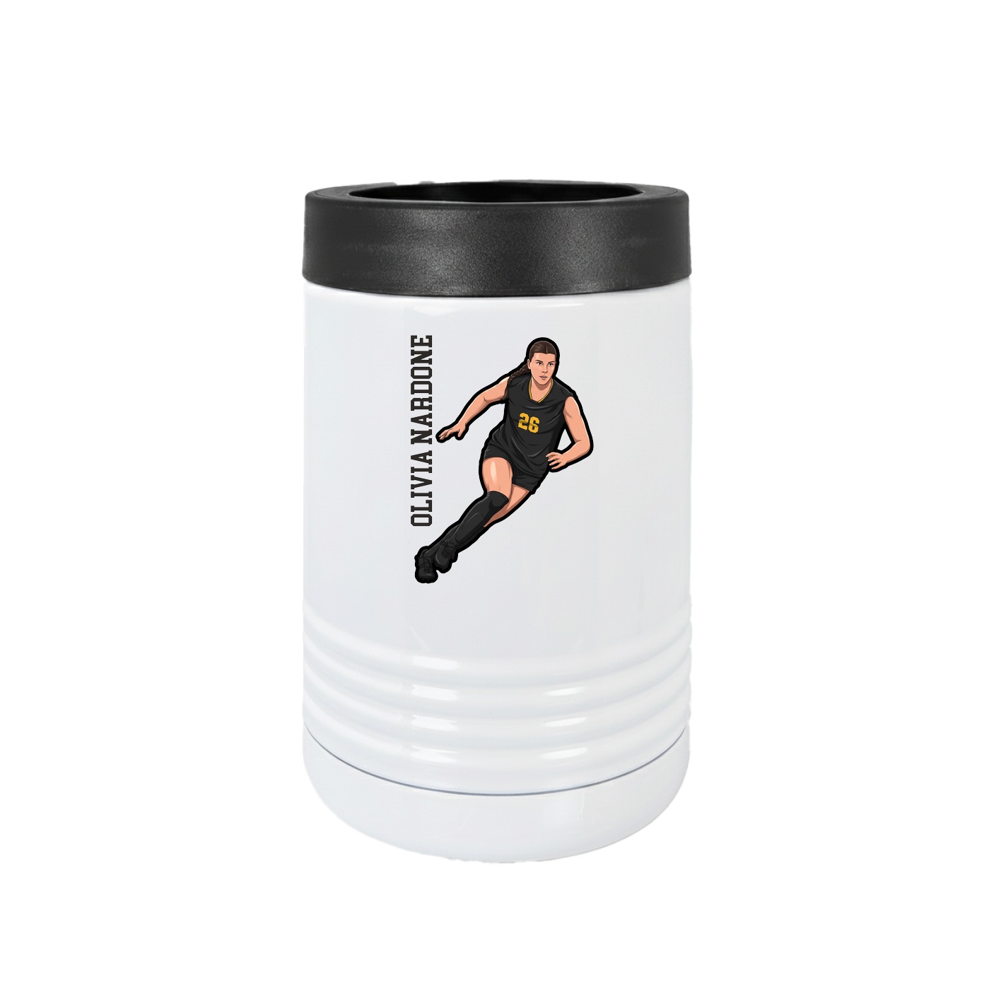 Beverage Holder — Name Vertical in White