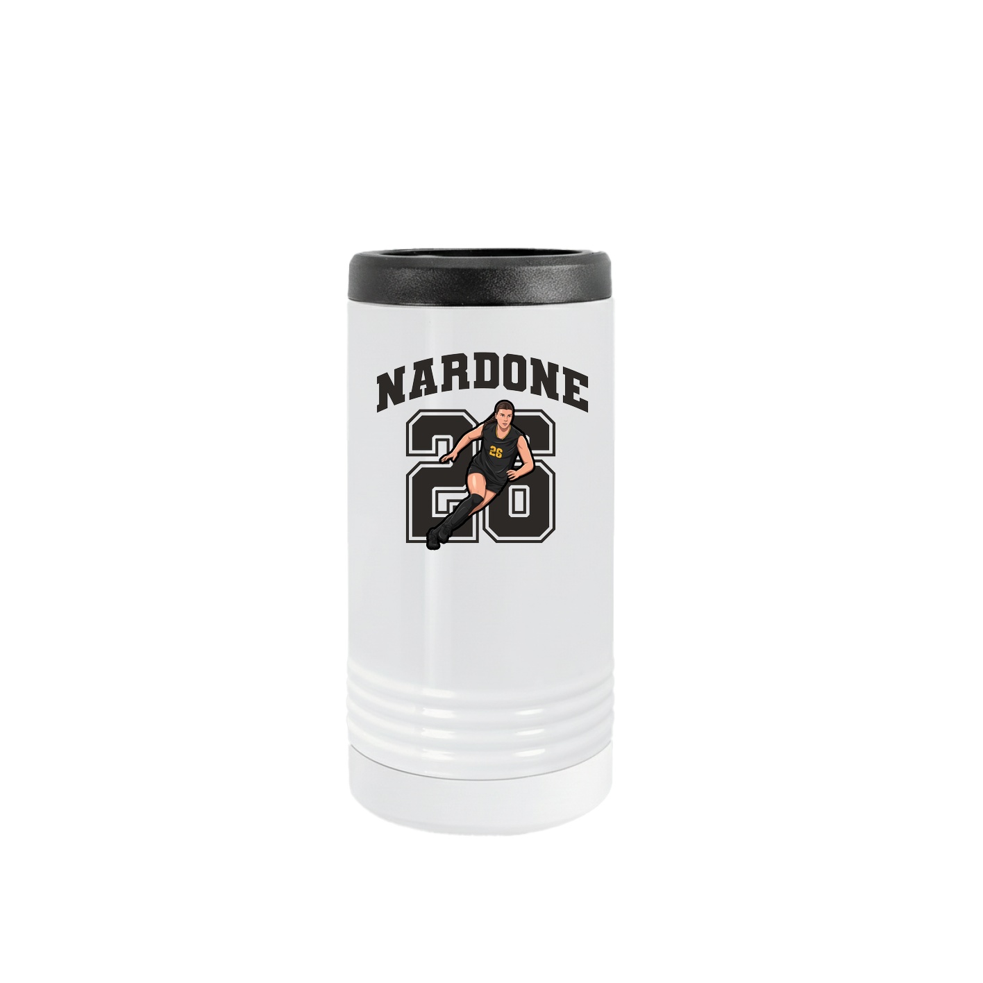 Slim Beverage Holder — Number in White