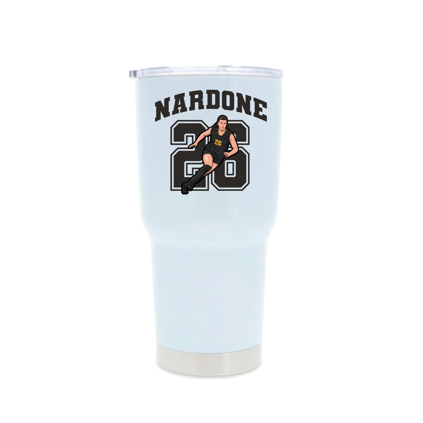 30oz Stainless Steel Tumbler — Number in White