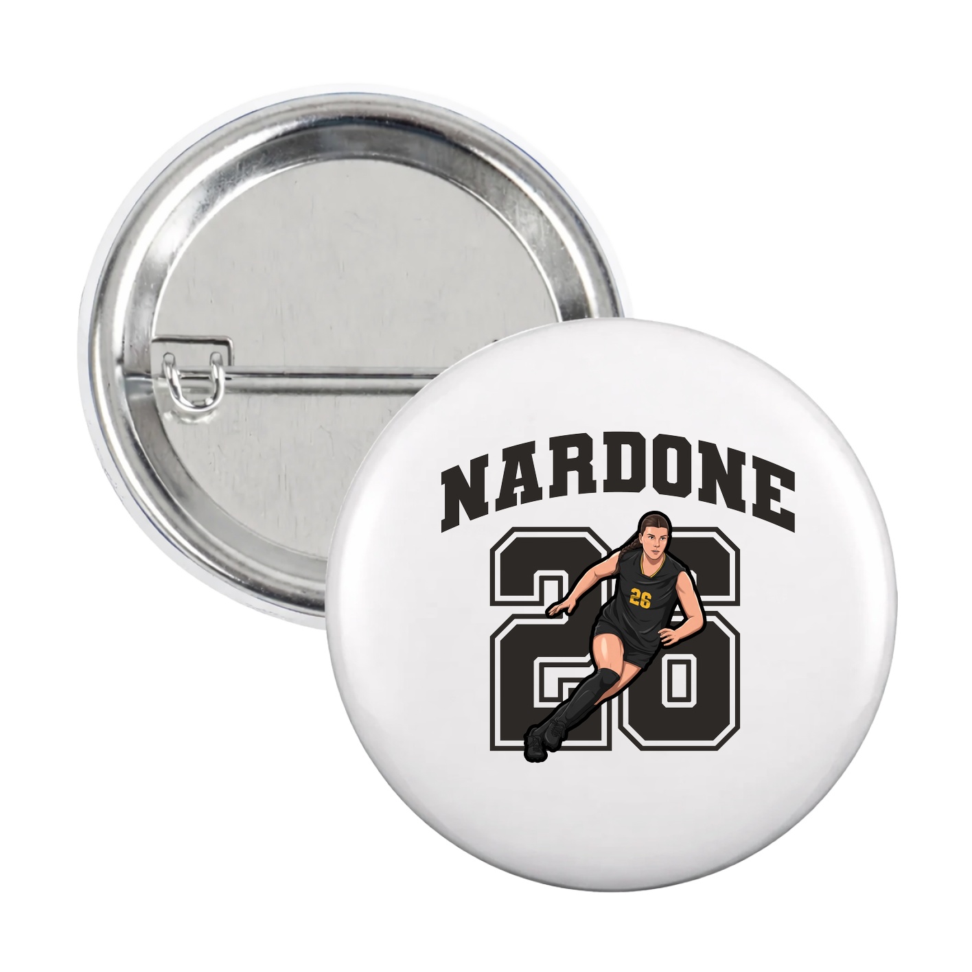 Game Day Button — Number in White