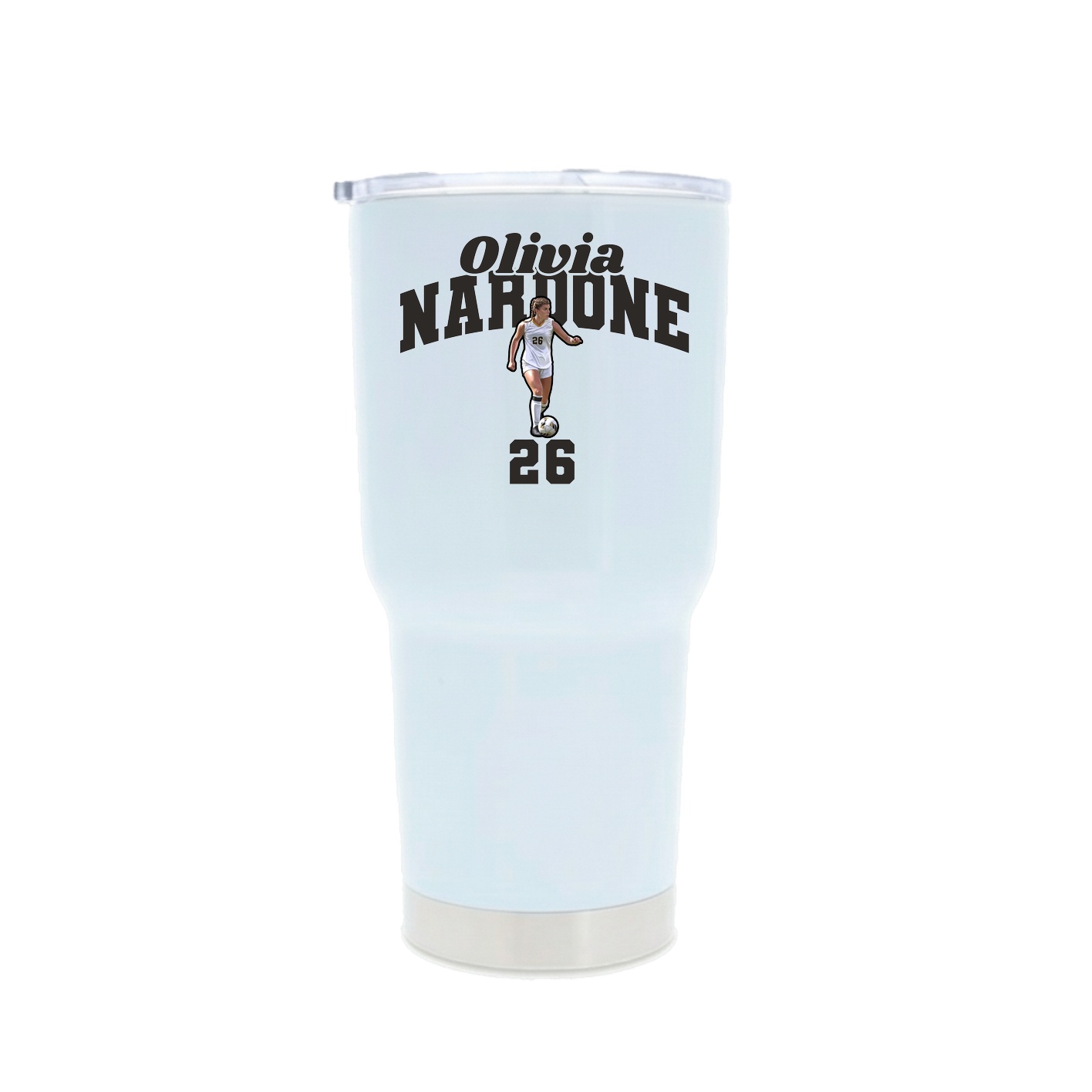 30oz Stainless Steel Tumbler — Signature Arch in White