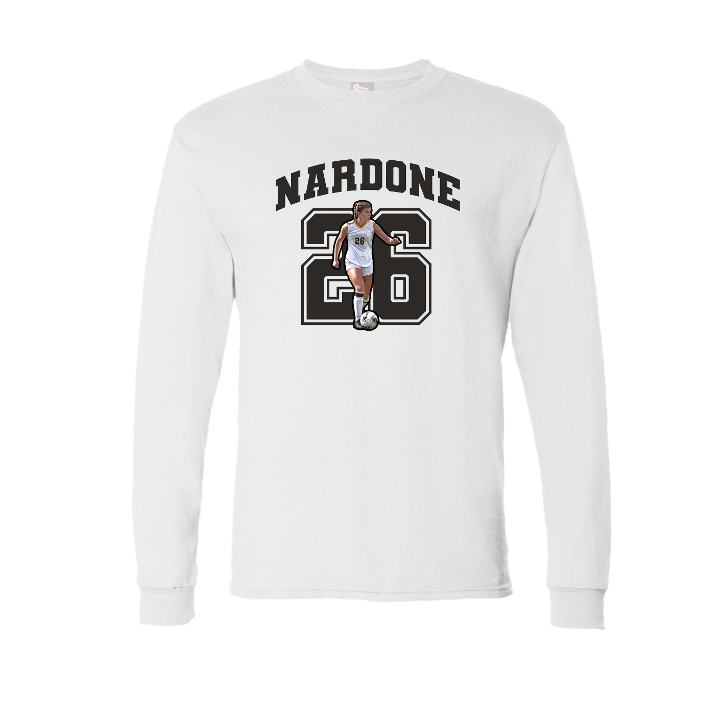 Long Sleeve Tee — Number in White