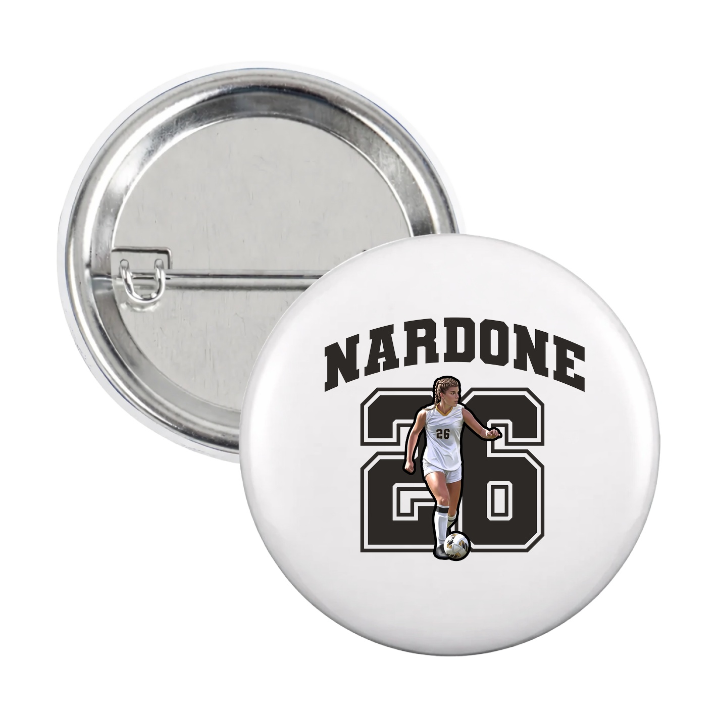 Game Day Button — Number in White