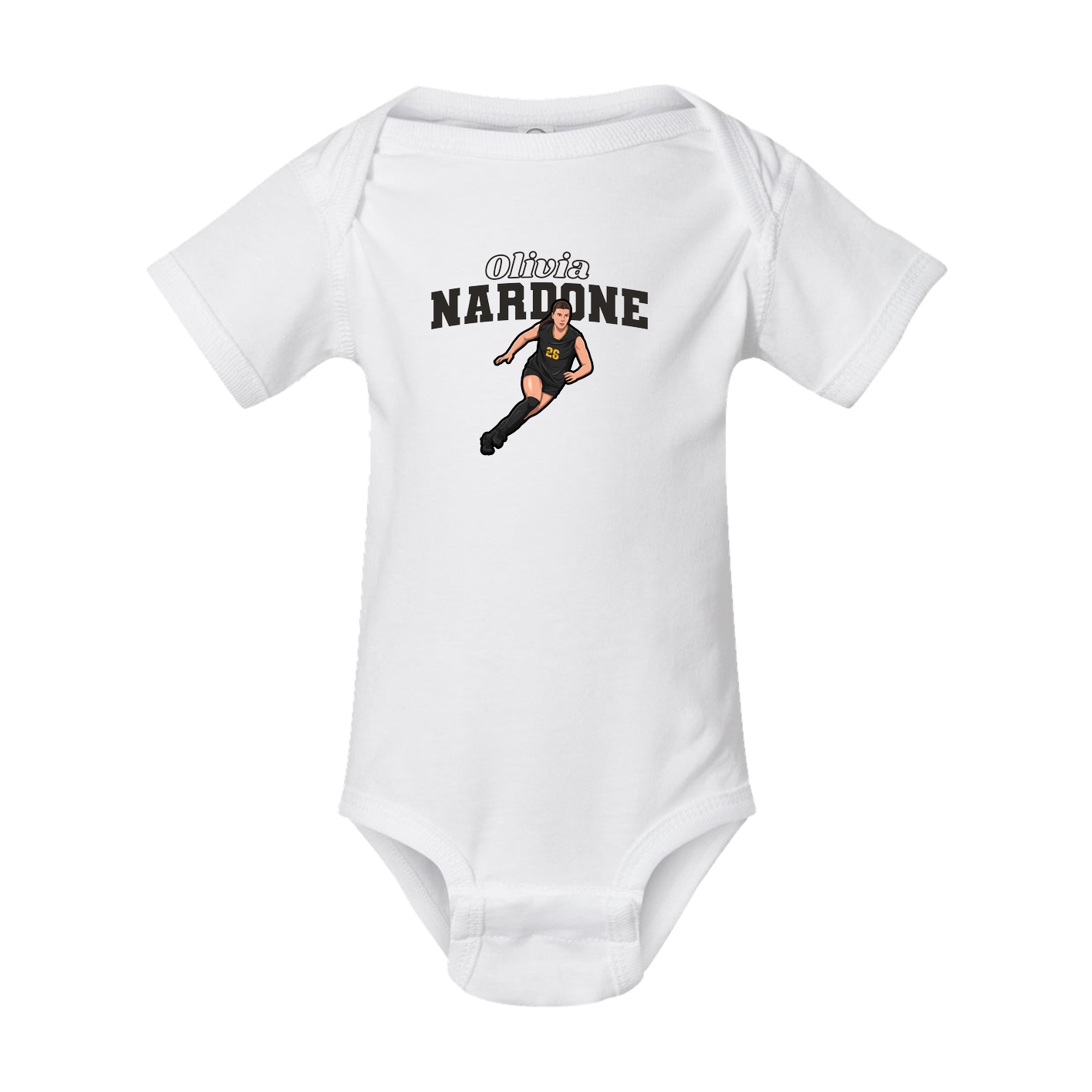 Baby Onesie — Name Arch in White