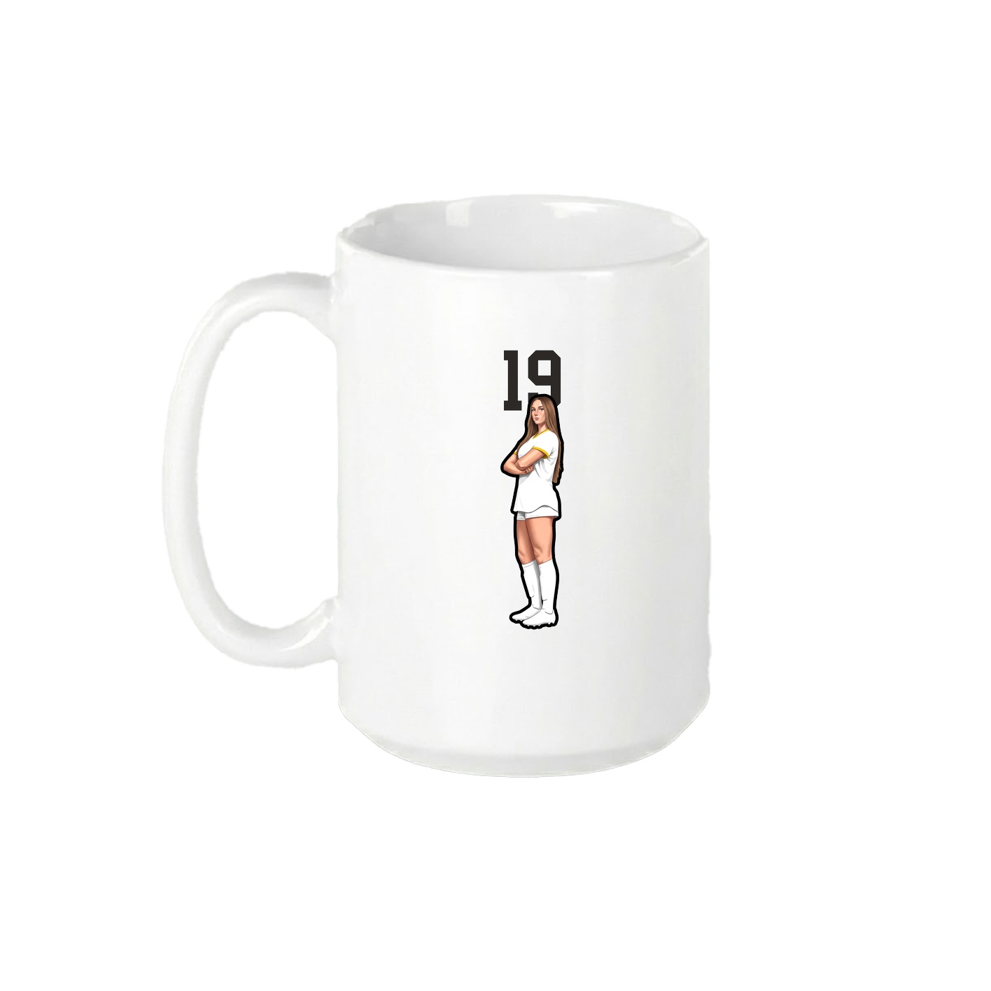 15oz Coffee Mug — Number Top in White