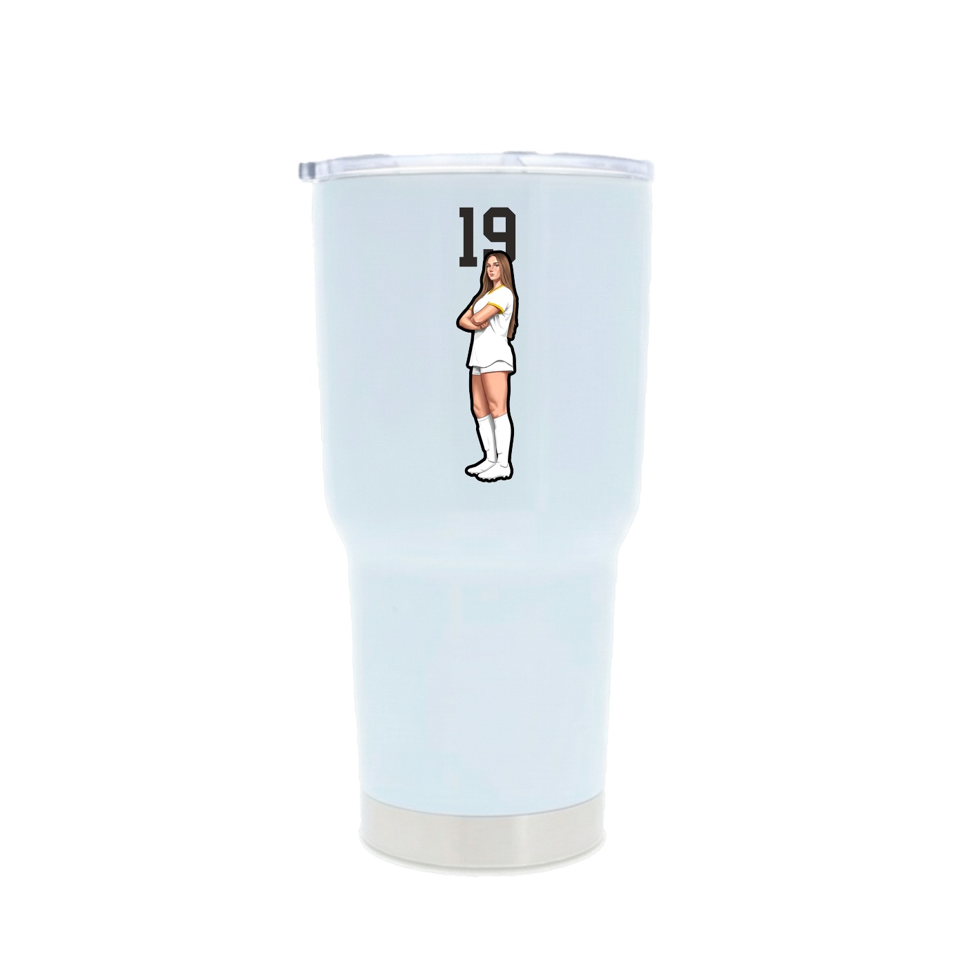 30oz Stainless Steel Tumbler — Number Top in White