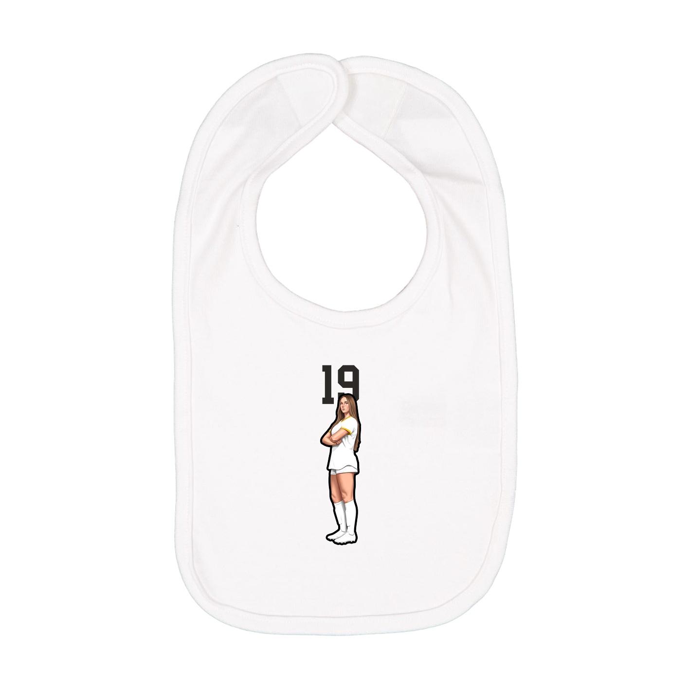 Infant Bib — Number Top in White