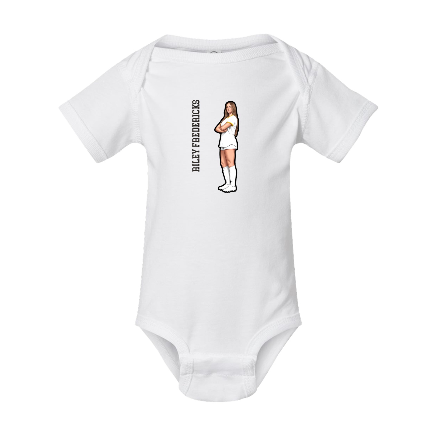 Baby Onesie — Name Vertical in White