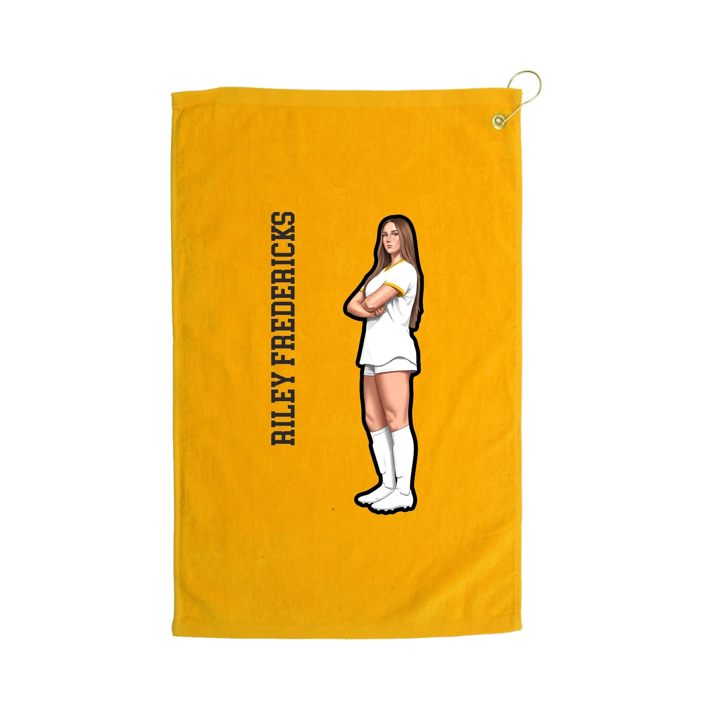 Golf Towel — Name Vertical in Gold