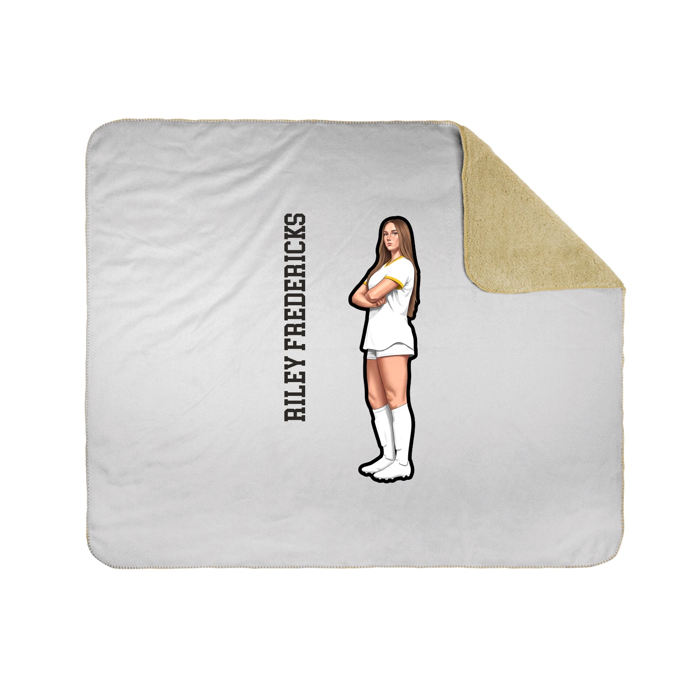 Throw Blanket — Name Vertical in White