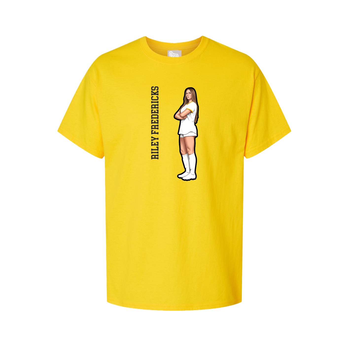 Youth Tee — Name Vertical in Gold