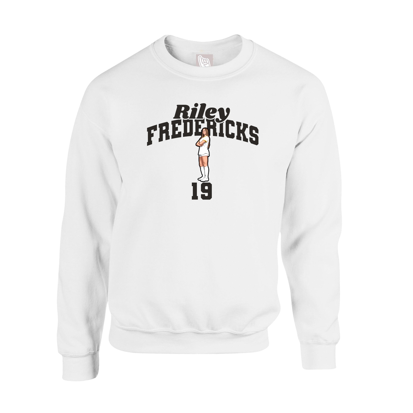 Fleece Crew — Signature Arch in White