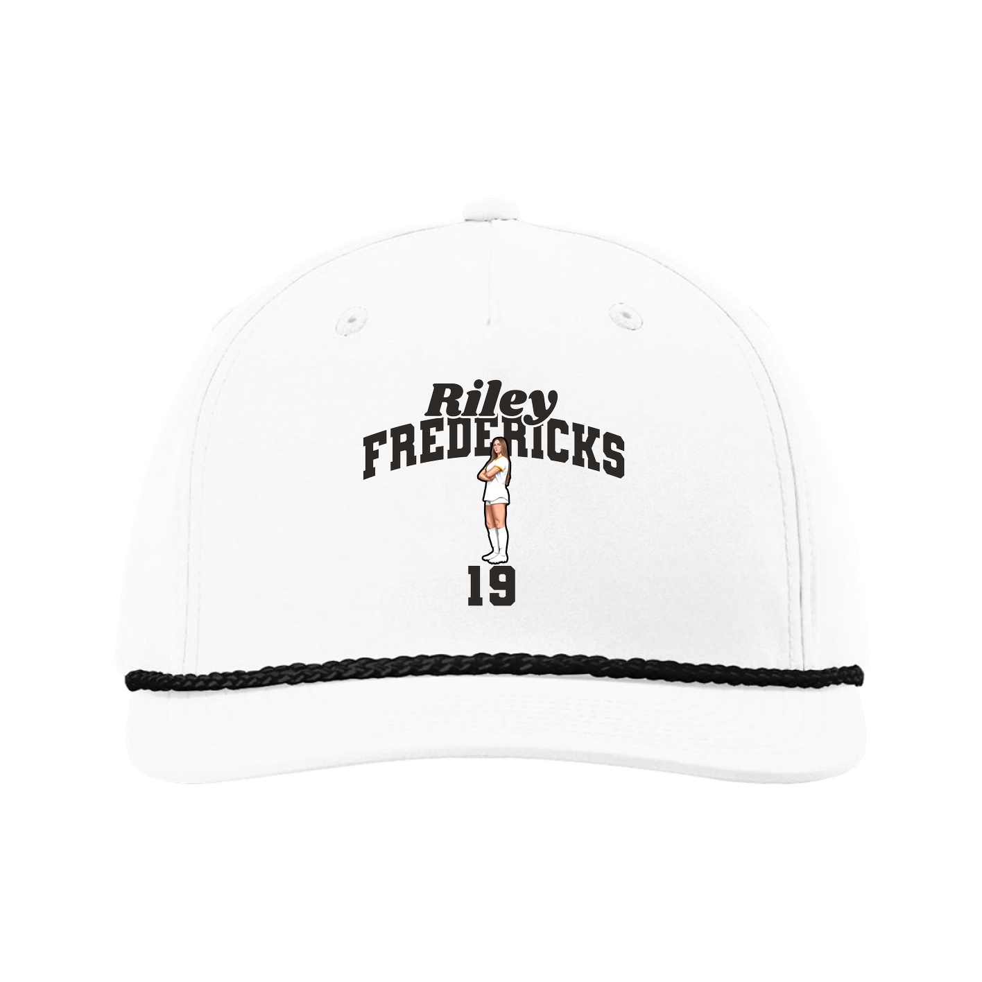 Five-Panel Classic Rope Cap — Signature Arch in White