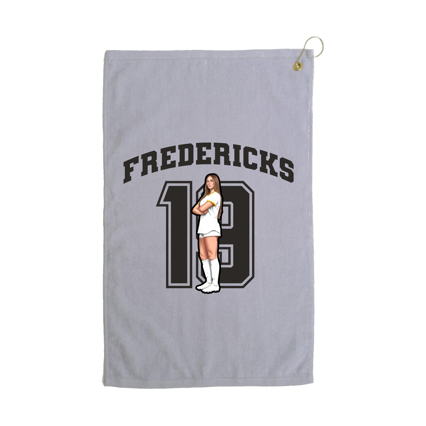 Golf Towel — Number in Grey