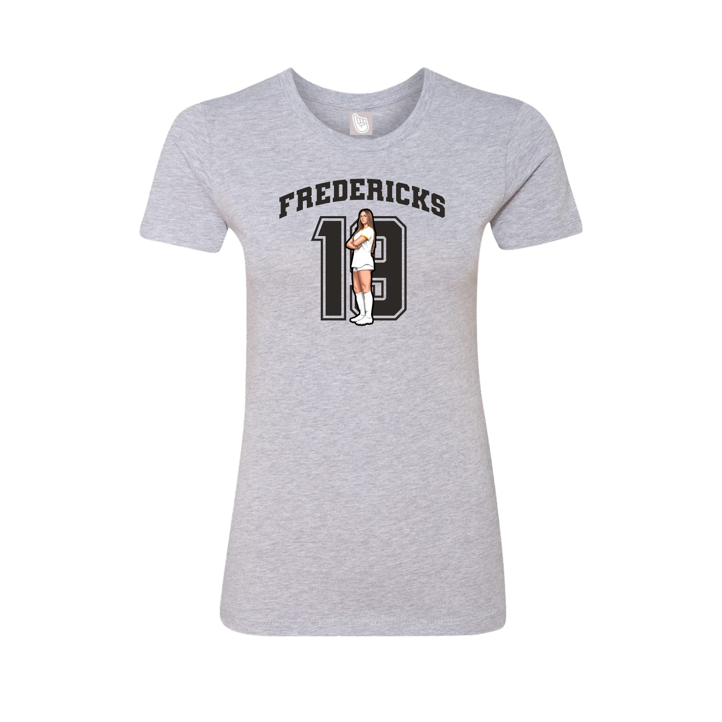Fitted Women's Tee — Number in Grey