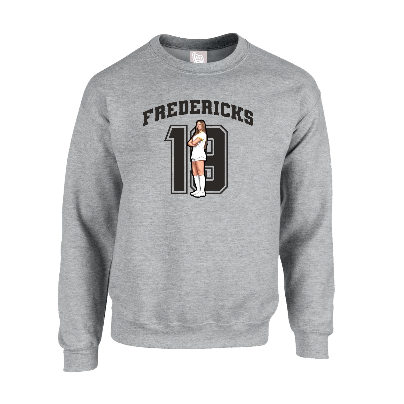 Fleece Crew — Number in Grey