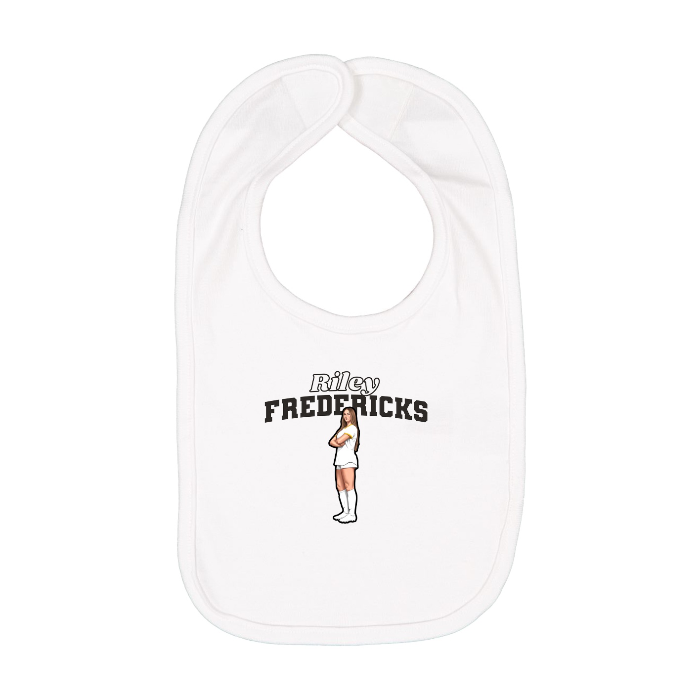 Infant Bib — Name Arch in White