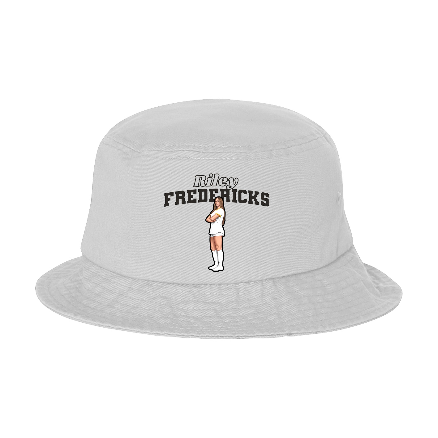 Bucket Cap — Name Arch in White