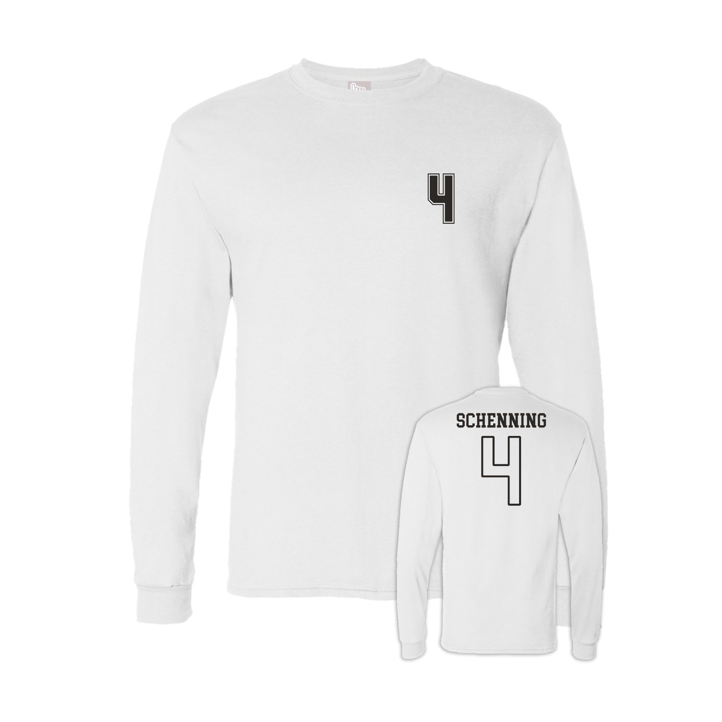 Long Sleeve Tee — Chest Back in White
