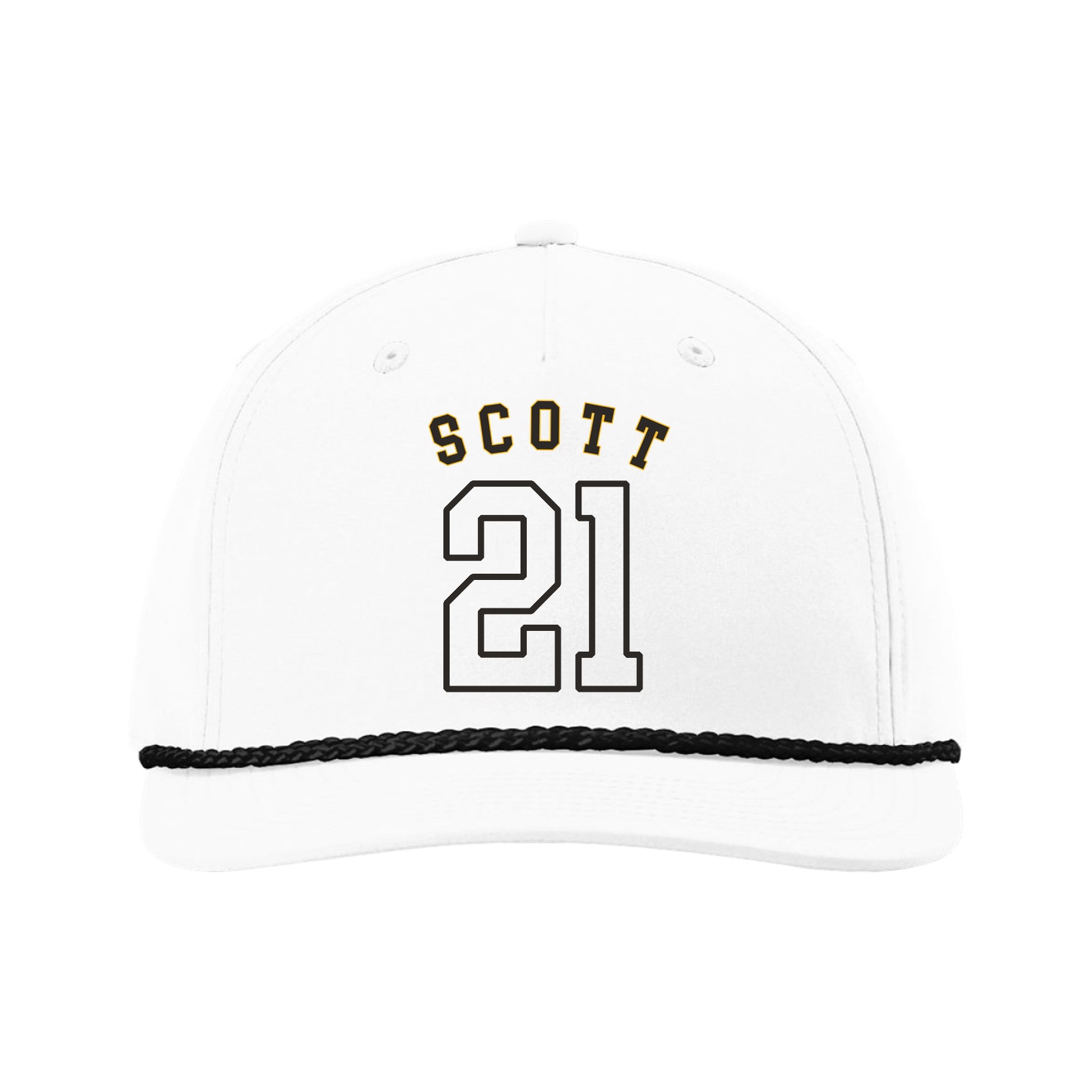 Five-Panel Classic Rope Cap — Shirsey Arch in White