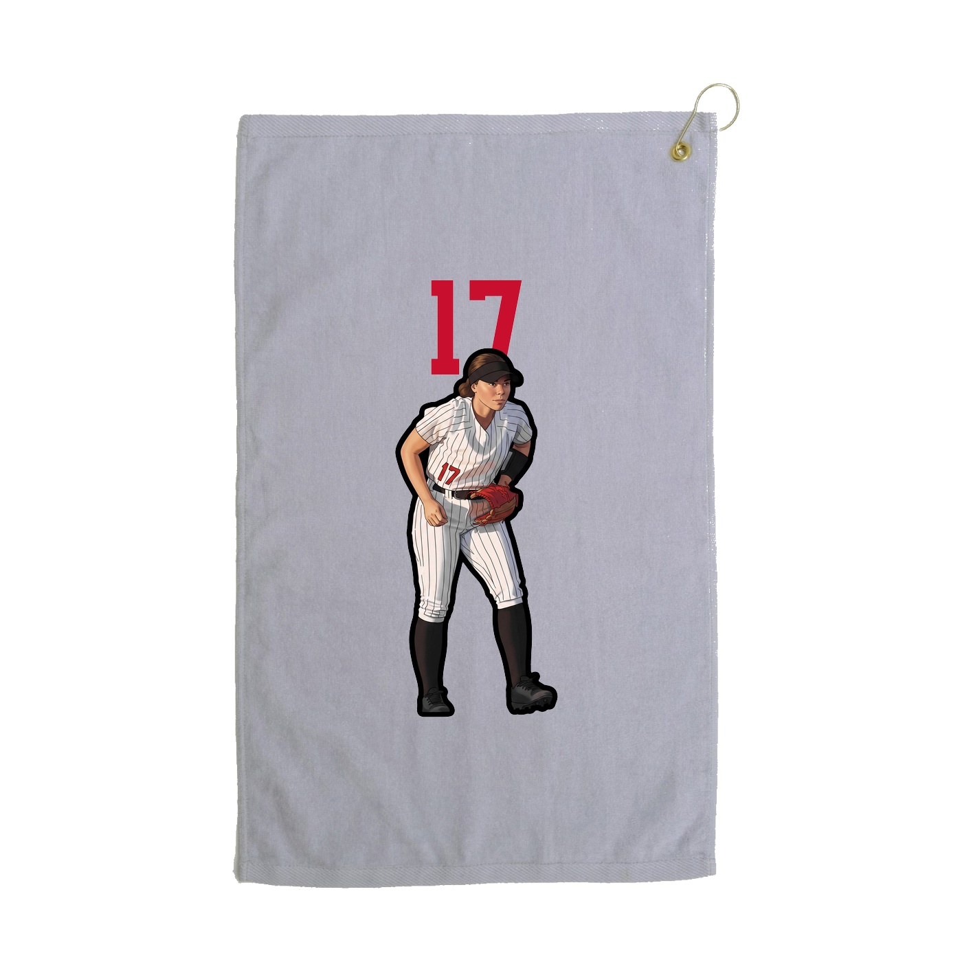 Golf Towel — Number Top in Grey