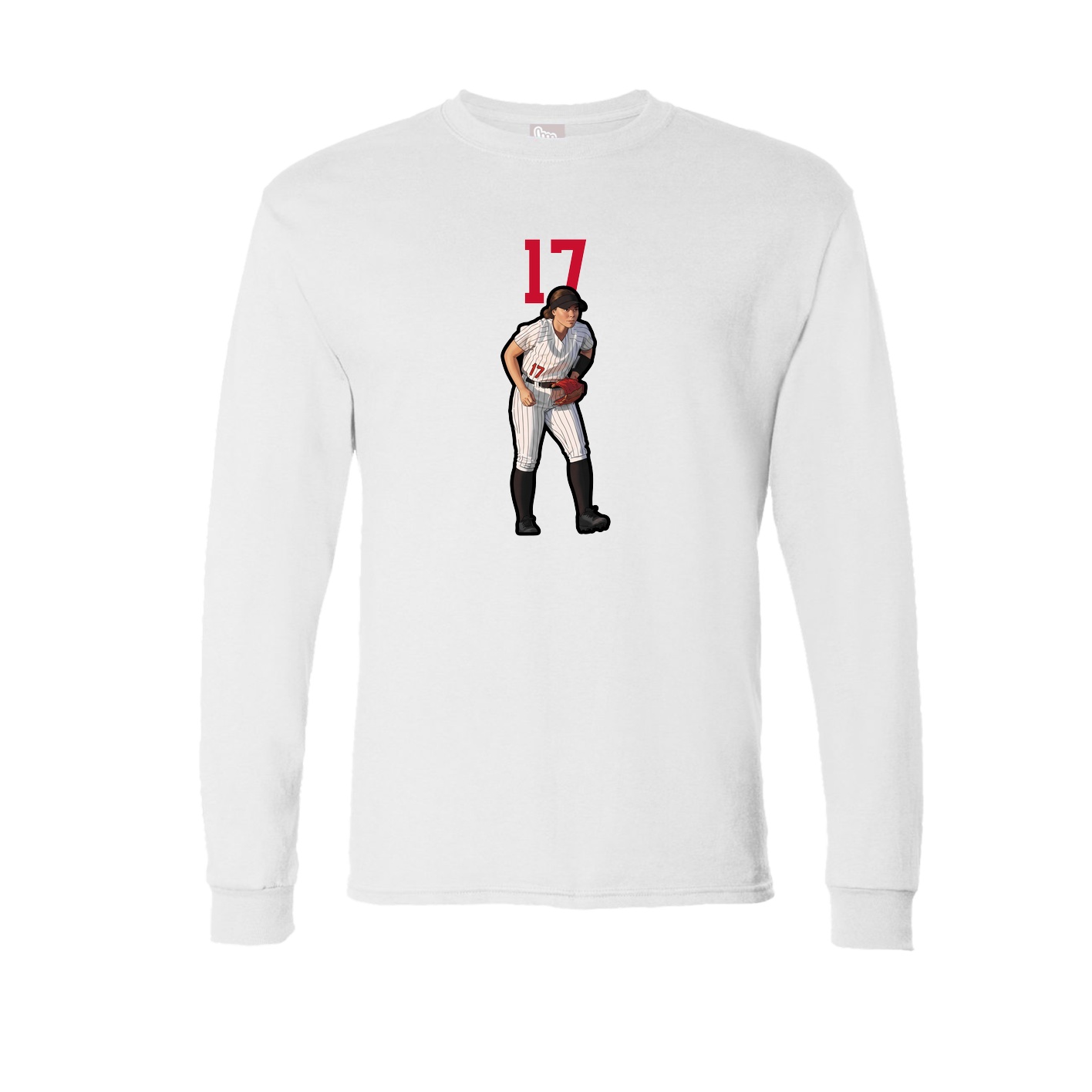 Long Sleeve Tee — Number Top in White