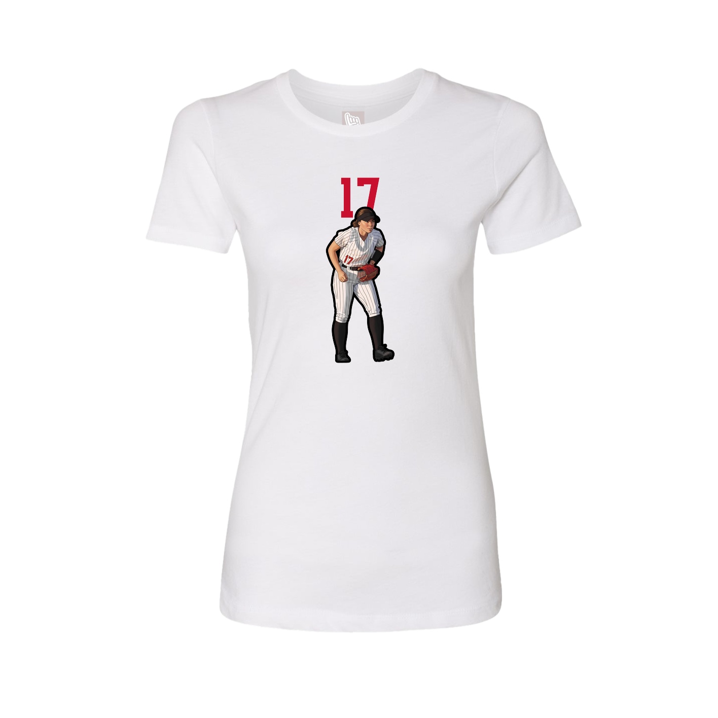 Fitted Women's Tee — Number Top in White