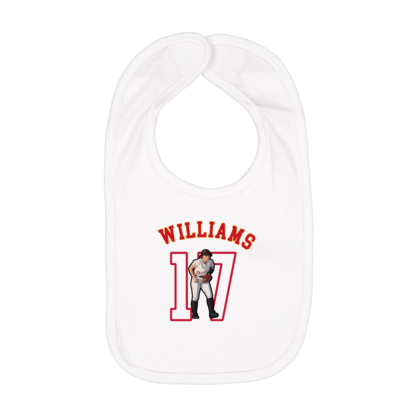 Infant Bib — Shirsey Arch in White