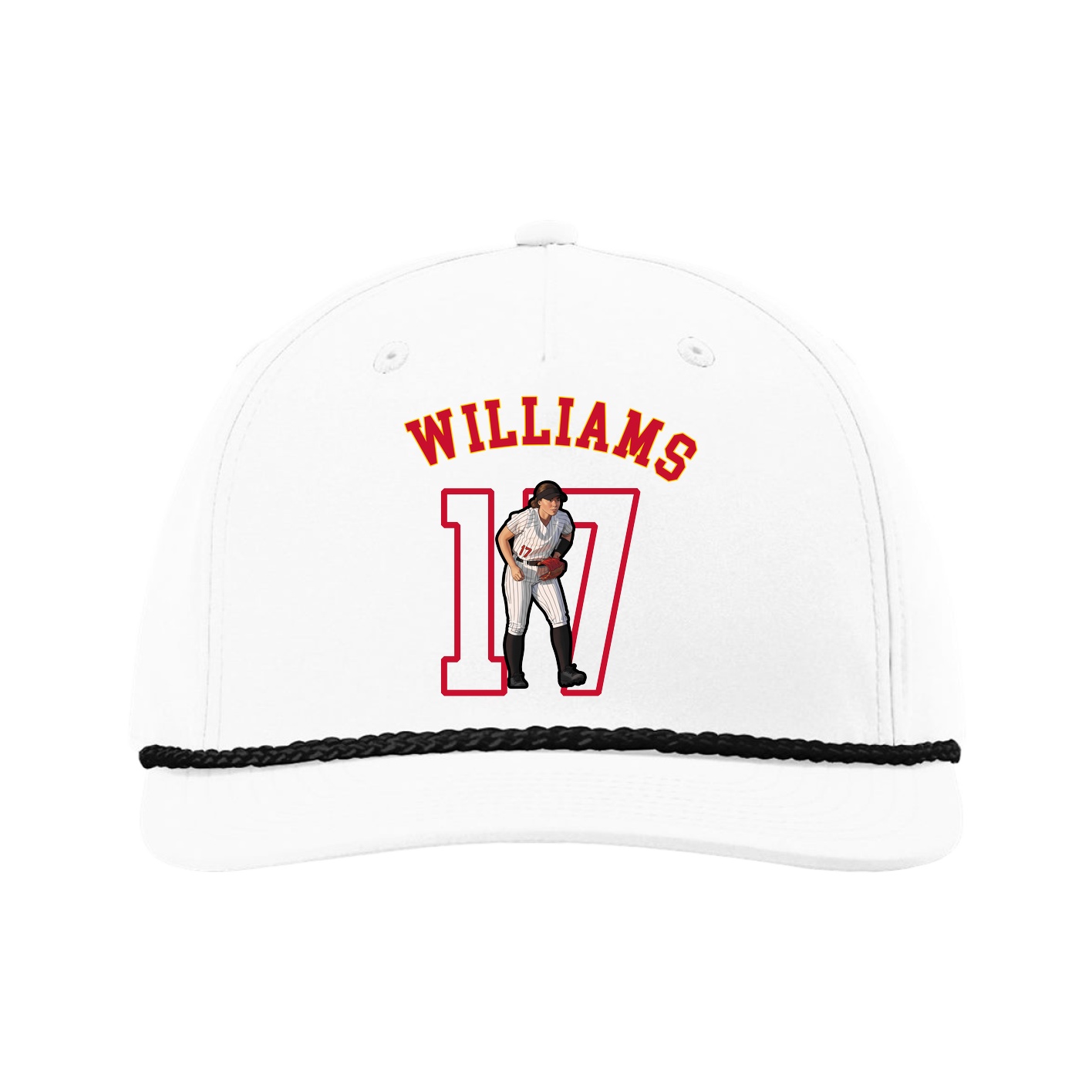Five-Panel Classic Rope Cap — Shirsey Arch in White
