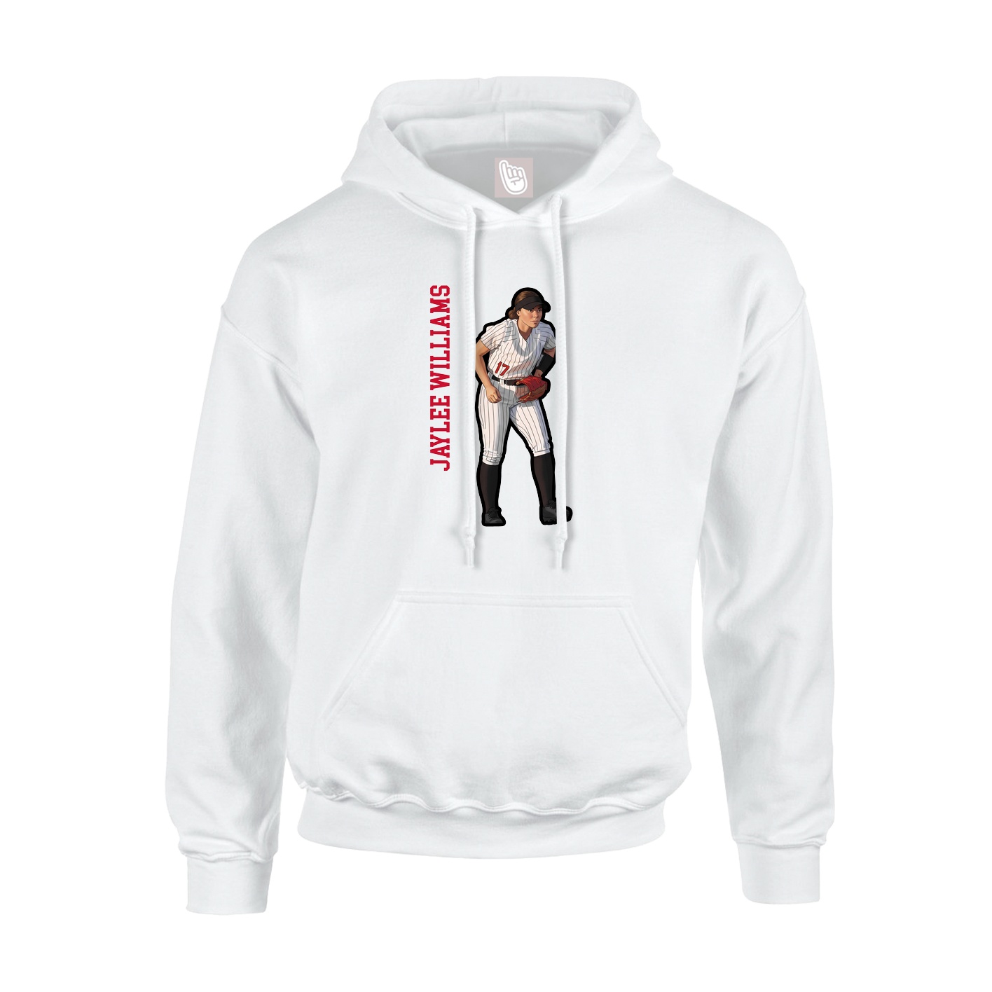 Youth Hoodie — Name Vertical in White