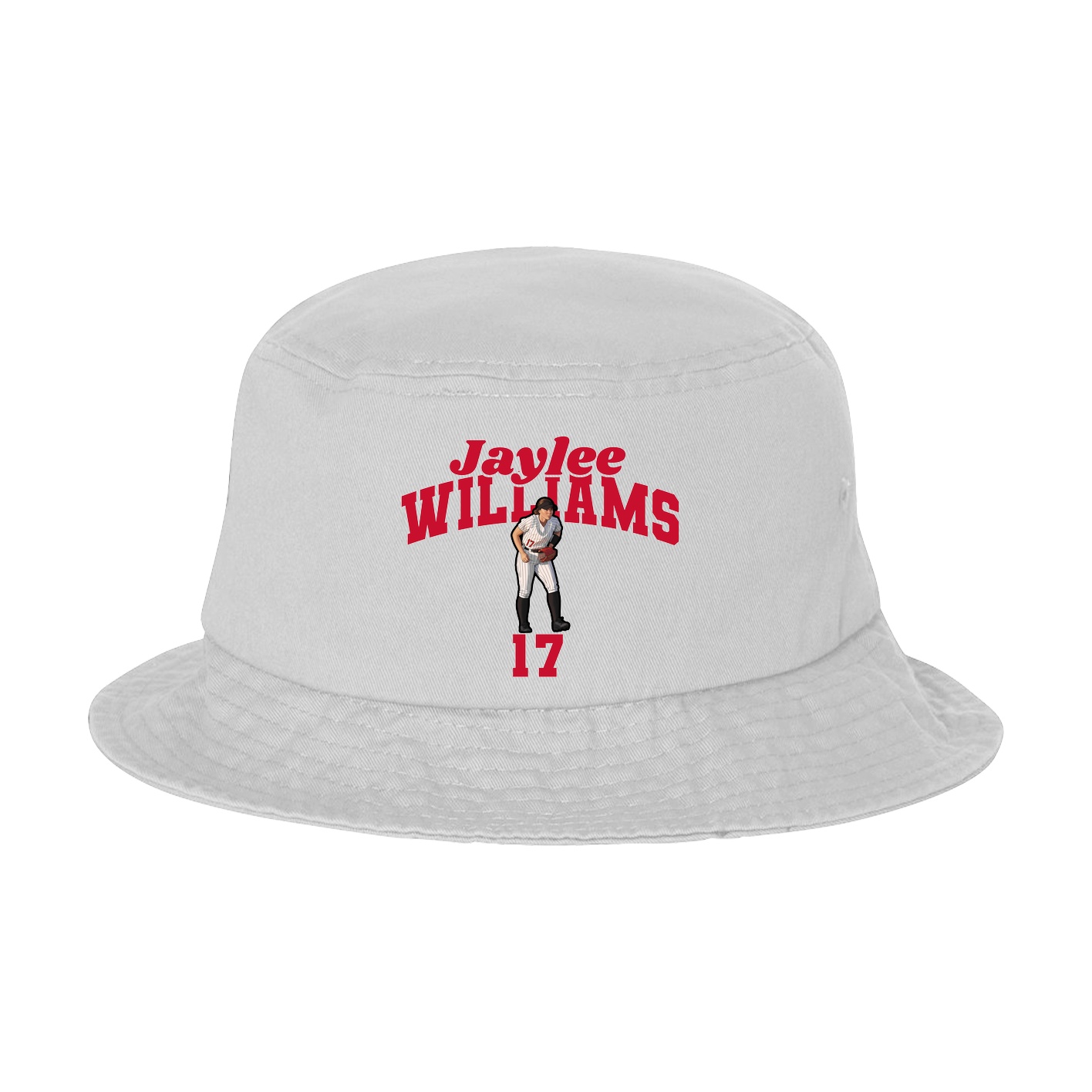 Bucket Cap — Signature Arch in White