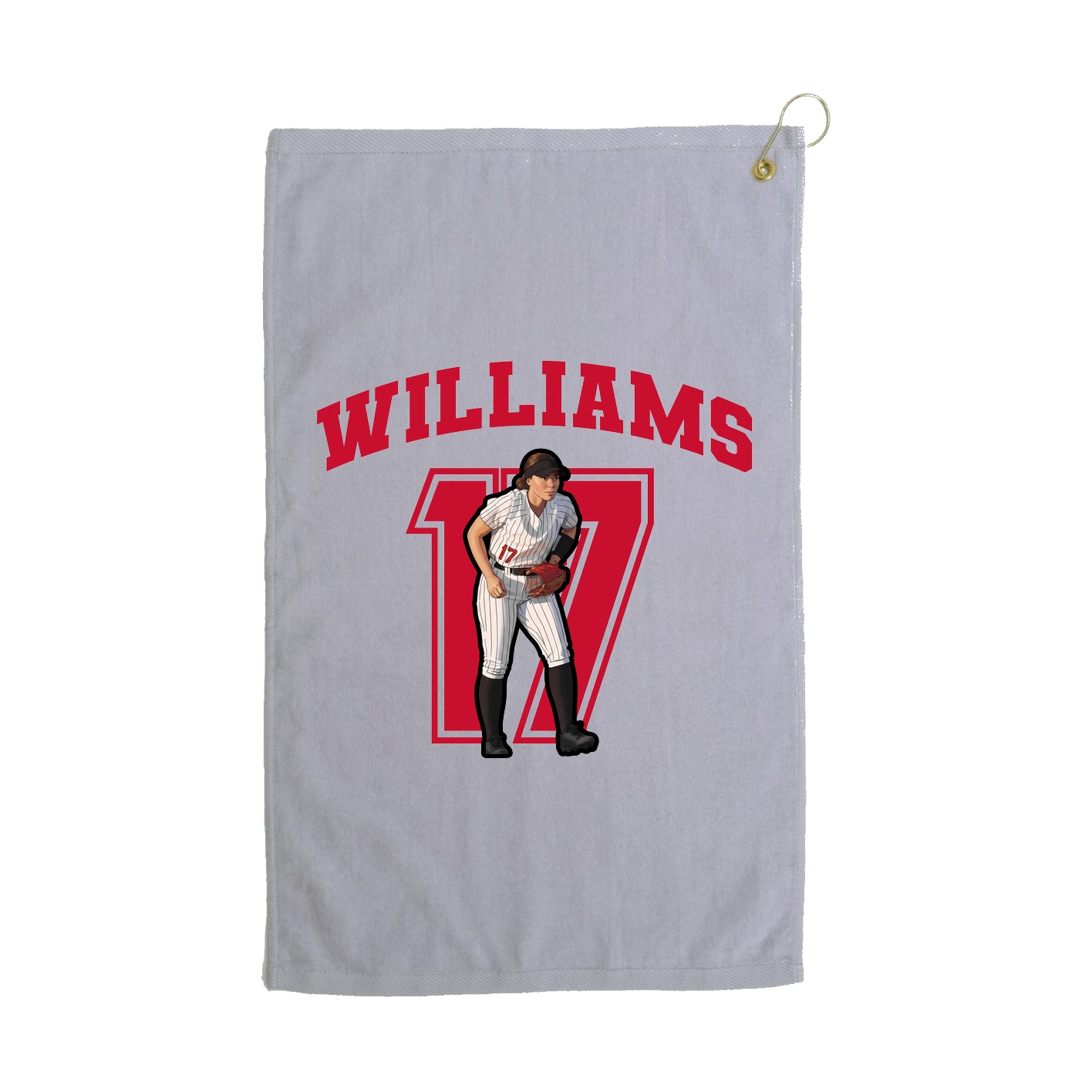 Golf Towel — Number in Grey